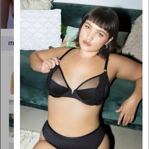 Savage x Fenty microfiber and lace half cup bra